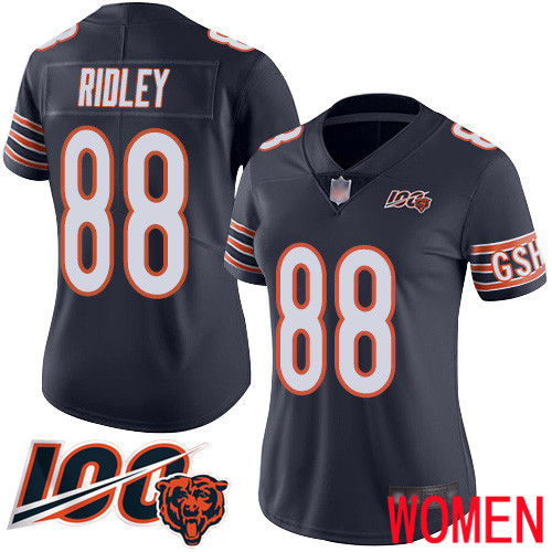 Chicago Bears Limited Navy Blue Women Riley Ridley Home Jersey NFL Football 88 100th Season
